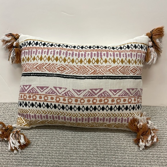 Bohemian Decorative Fringe Accent Pillow - Picture 1 of 7